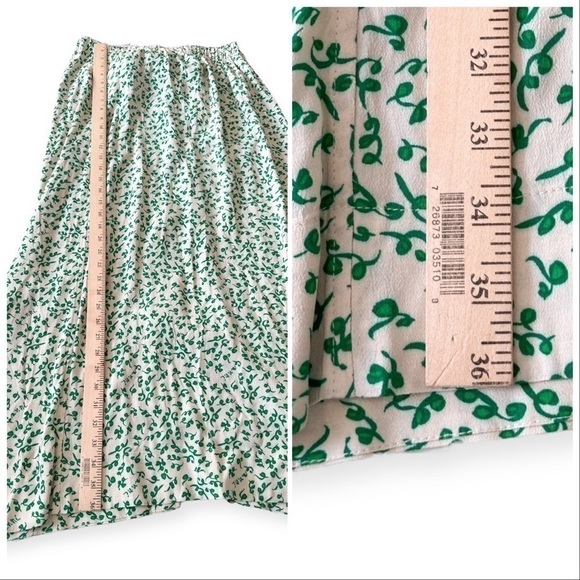 NWT Ganni Tie Front‎ Crepe Skirt, Green, Size 42 - Picture 16 of 16